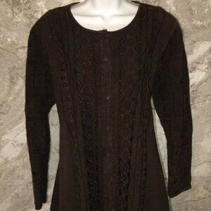 MADE IN INDIA One Size Women's Brown Beaded Tunic